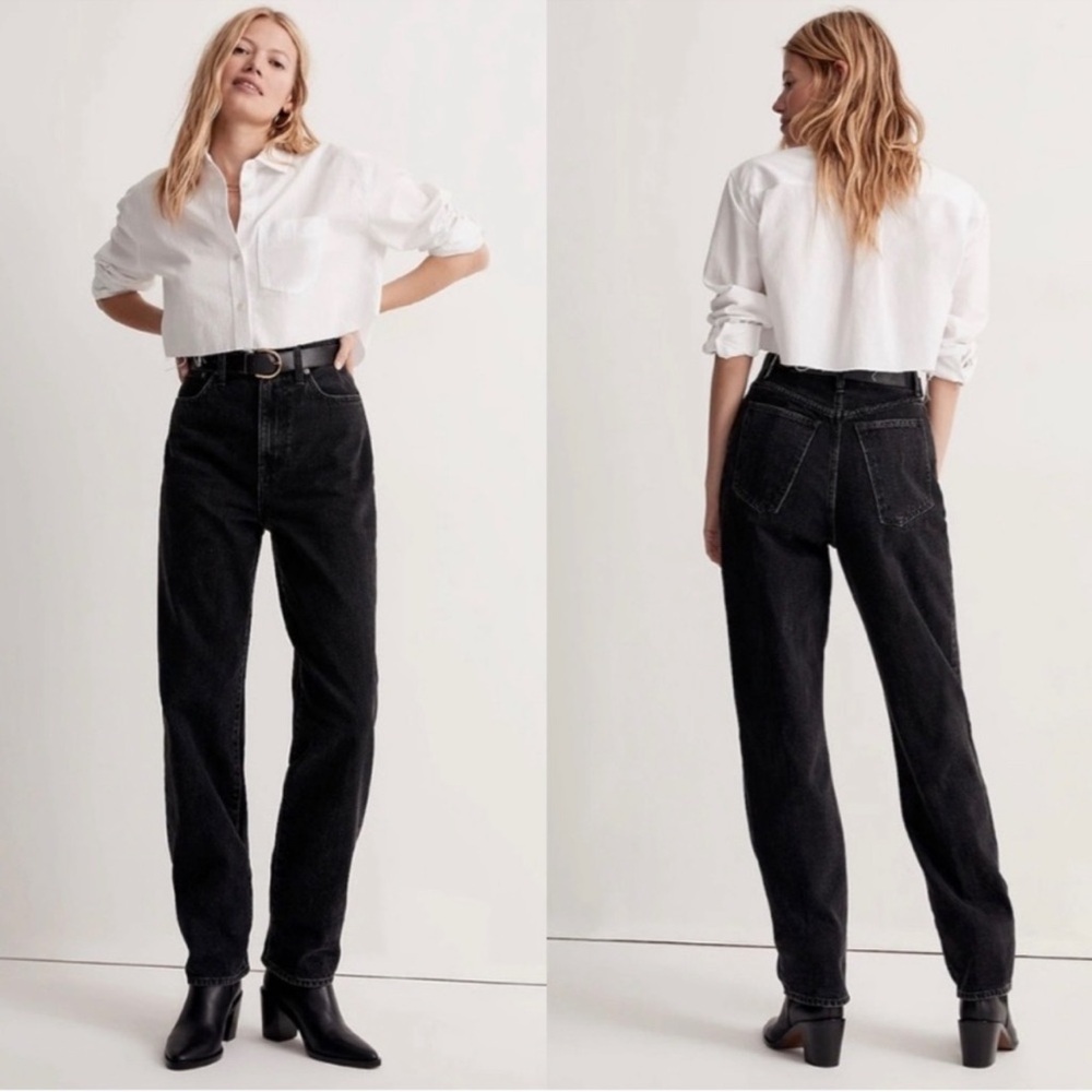 Madewell Baggy Straight Jeans in Raybard Wash Black Size 29